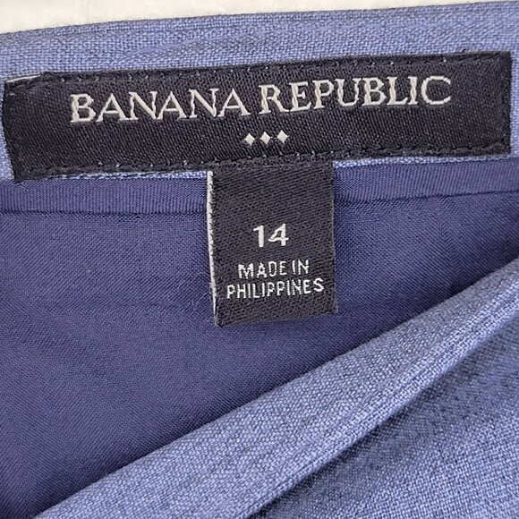 Banana Republic Chambray Blue Pencil Skirt Size 14 - Picture 2 of 4